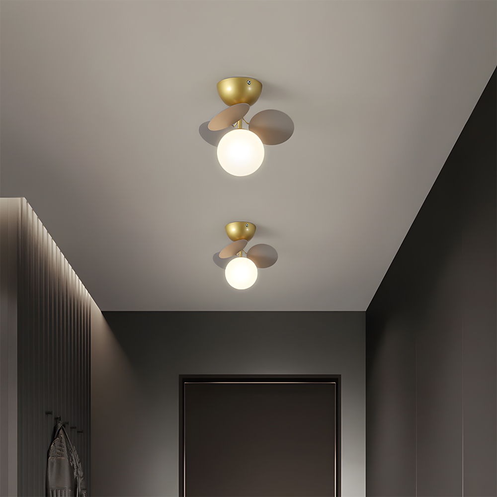 Modern Spherical Shape Glass Flush Ceiling Light Chandelier for Living Room