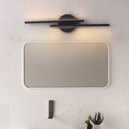 Modern LED Wall Sconce, Black Acrylic & Iron