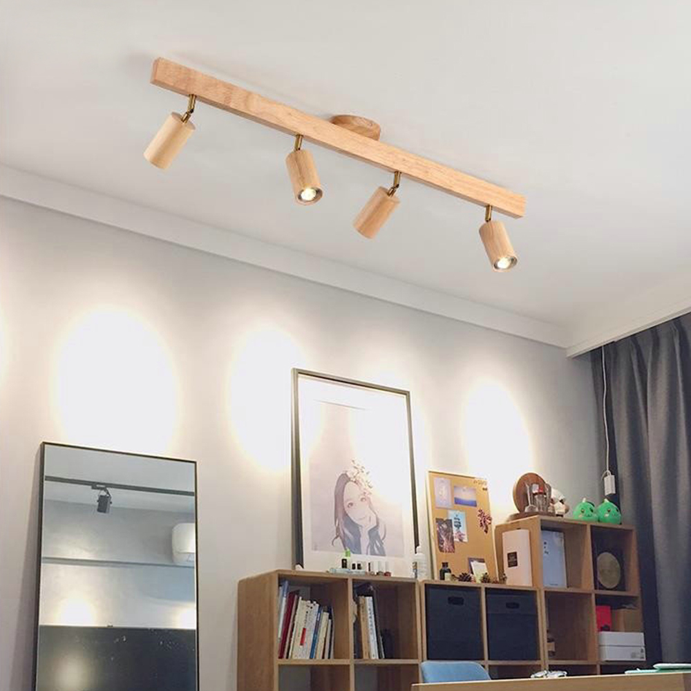 Japanese Minimalist Solid Wood Spotlight for TV Accent Wall