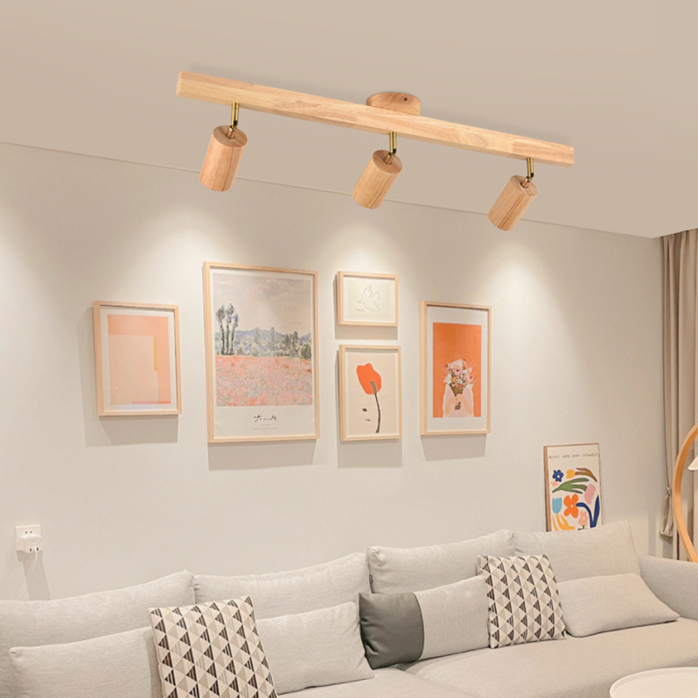 Japanese Minimalist Solid Wood Spotlight for TV Accent Wall