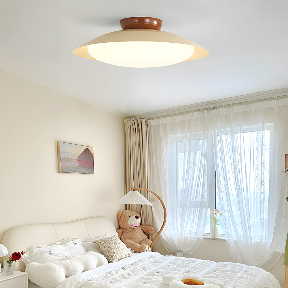 Nordic Creamy Iron LED Bedroom Ceiling Lights