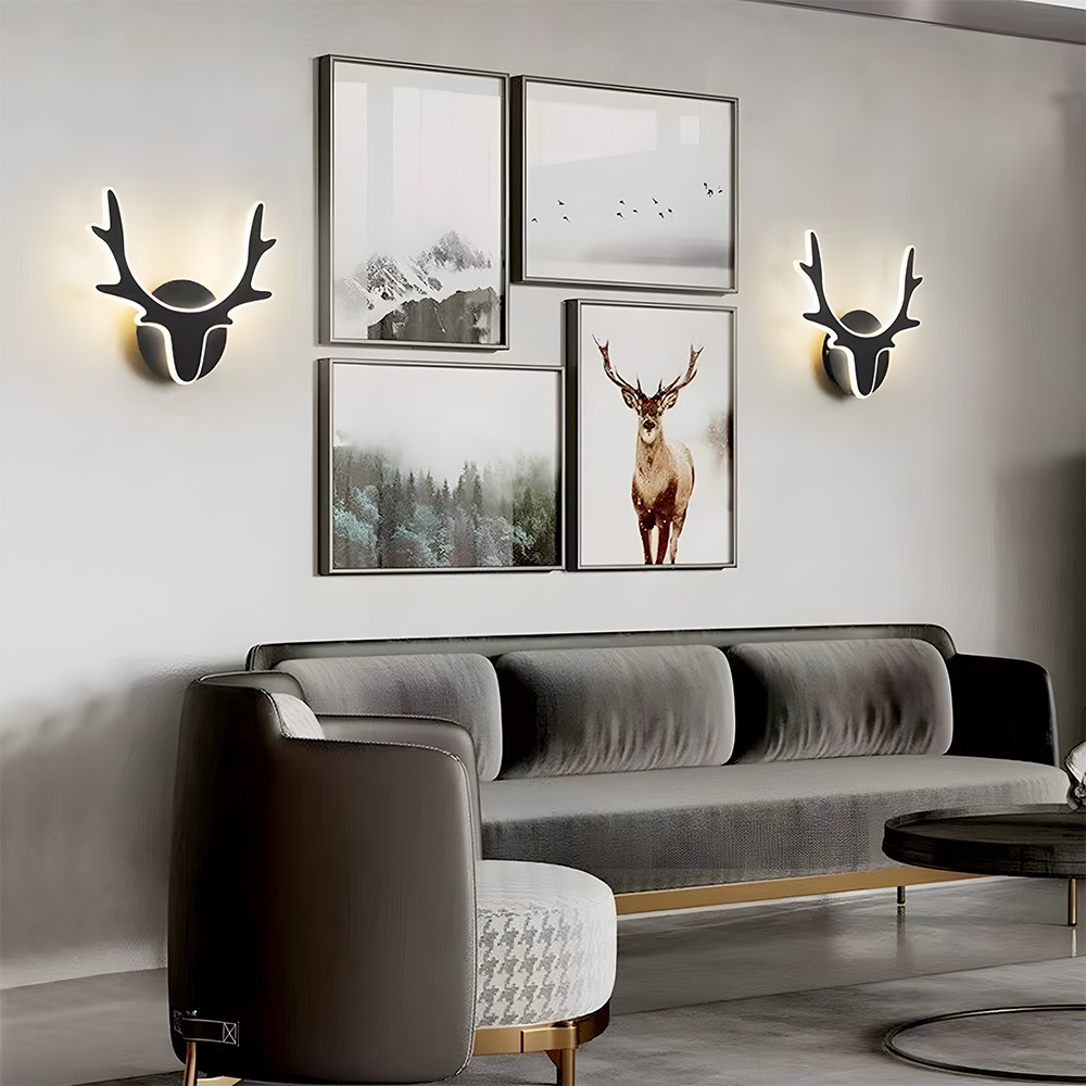 Nordic Deer Creative Living Room LED Wall Lamp