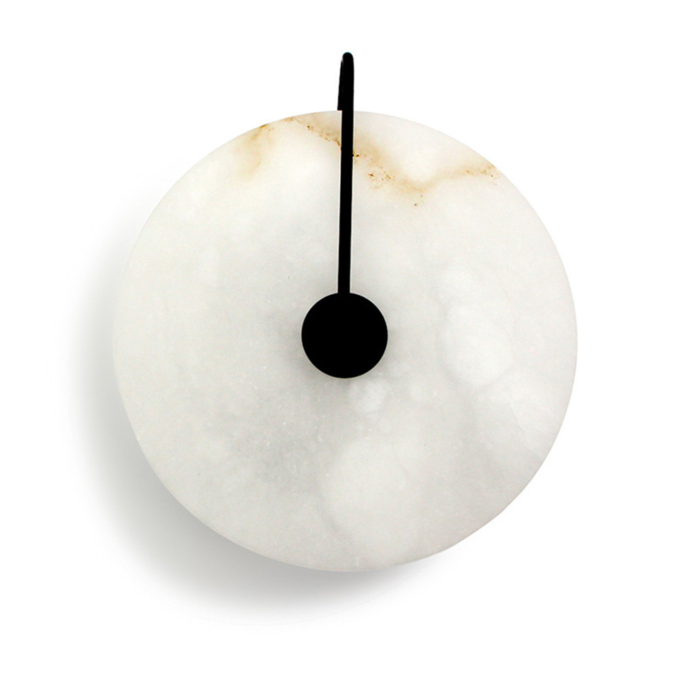 Simple Marble Round LED Bedroom Wall Light