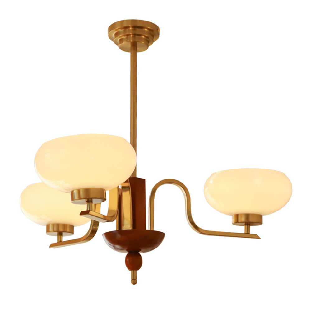 [Copy]Medieval Ball Glass Iron Brown Living Room Chandelier