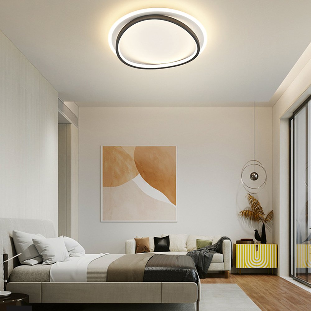 Round Simple LED Bedroom White Ceiling Lights