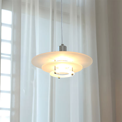 Modern UFO Pendant Light Iron Acrylic Multi-Layer Lamp