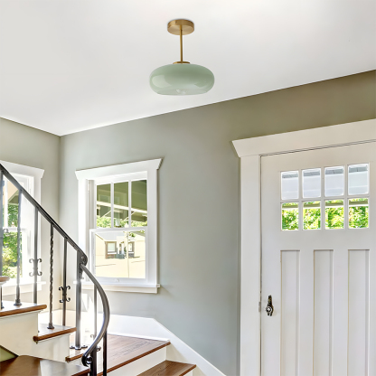 Modern Style Glass Flush Mount Ceiling Light with Gold Base