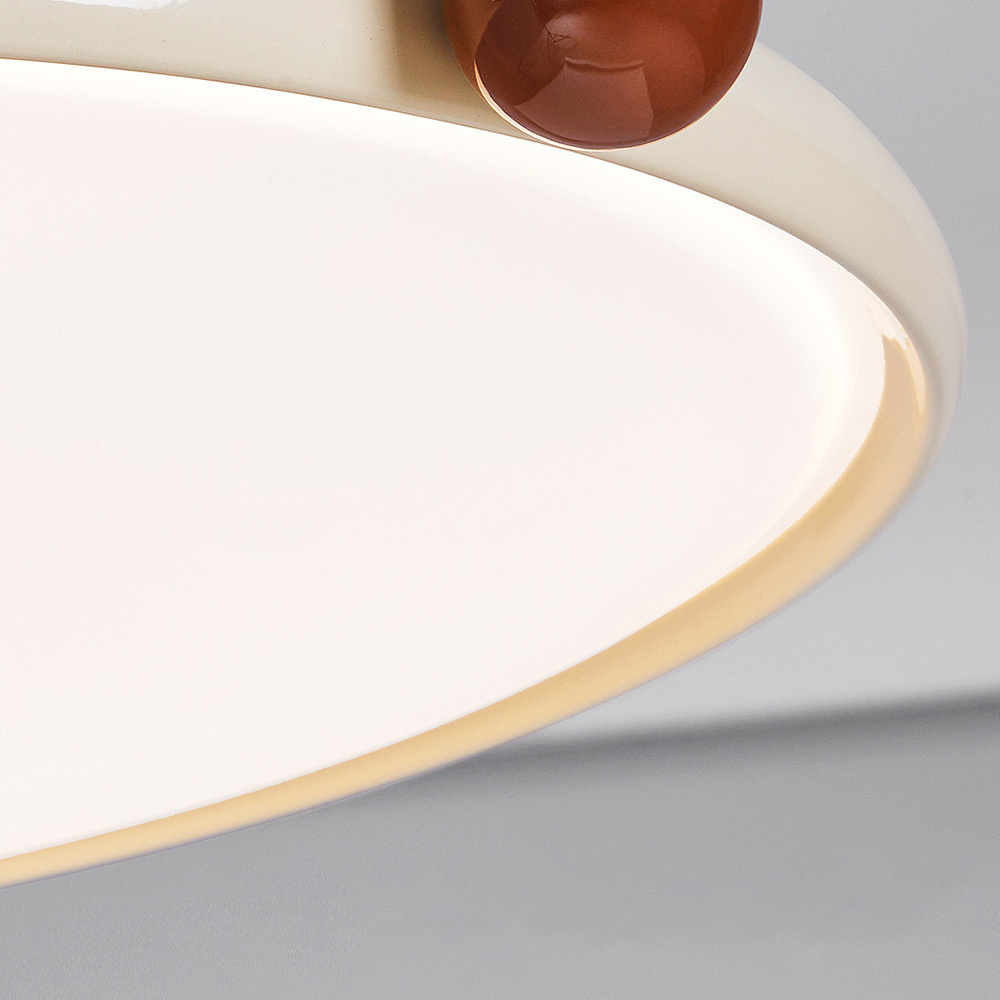 Stylish Cream Art Deco Round Flush Mount Ceiling Light