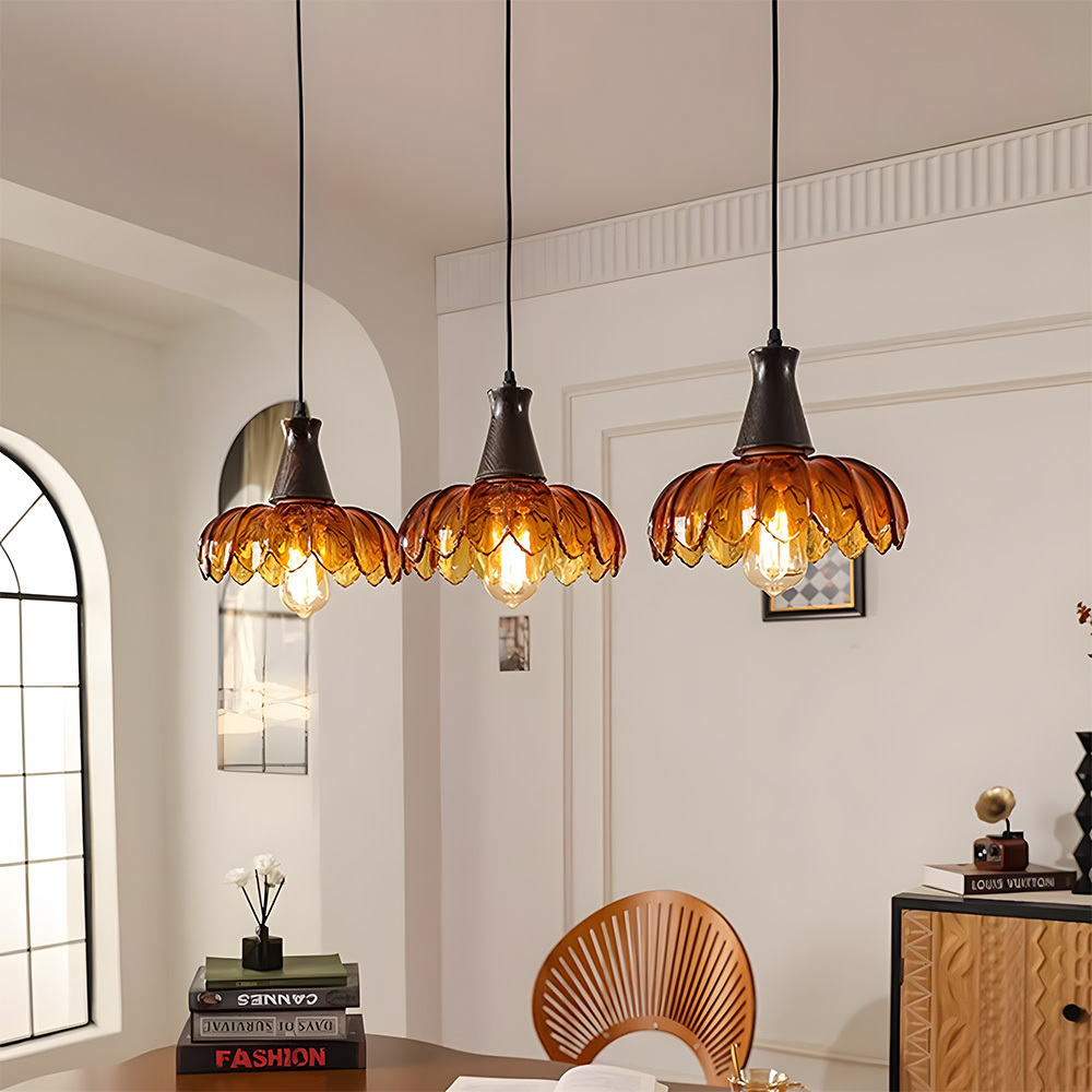[Copy]Retro Crackle Glass LED Dining Room Pendant Light