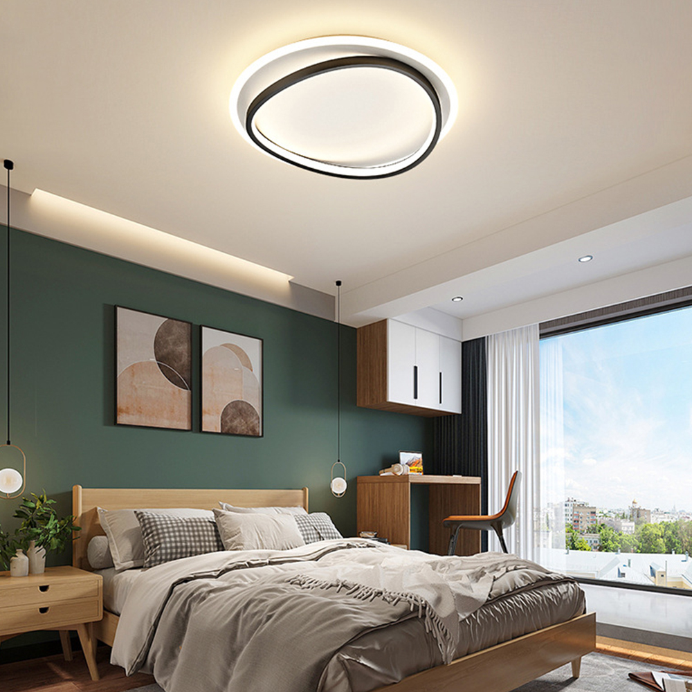 Round Simple LED Bedroom White Ceiling Lights