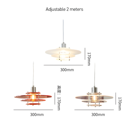 Modern UFO Pendant Light Iron Acrylic Multi-Layer Lamp