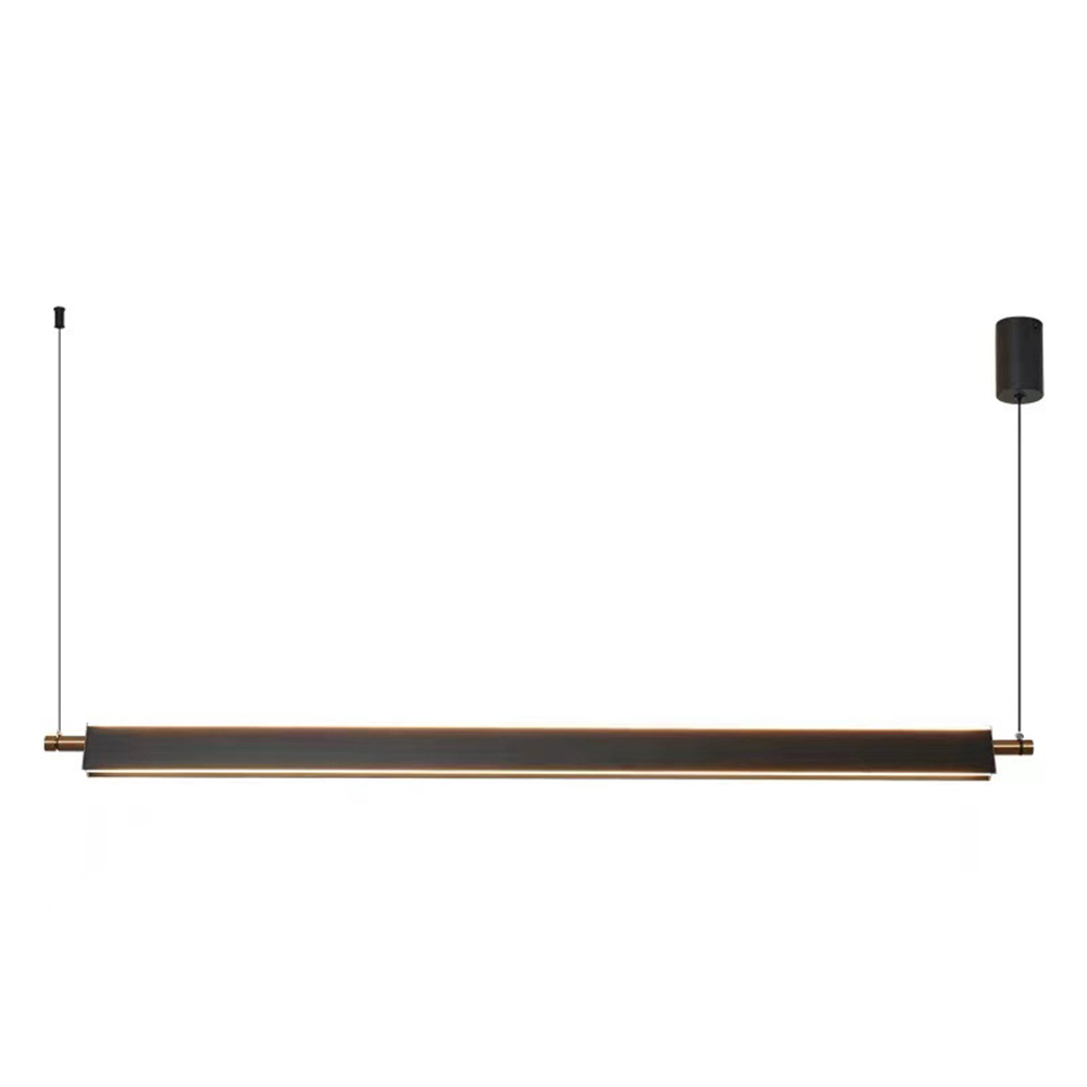Minimalist Modern LED Black Up-and-Down Lighting Linear Pendant 