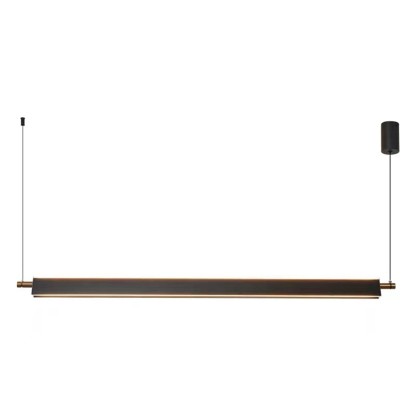 Minimalist Modern LED Black Up-and-Down Lighting Linear Pendant 