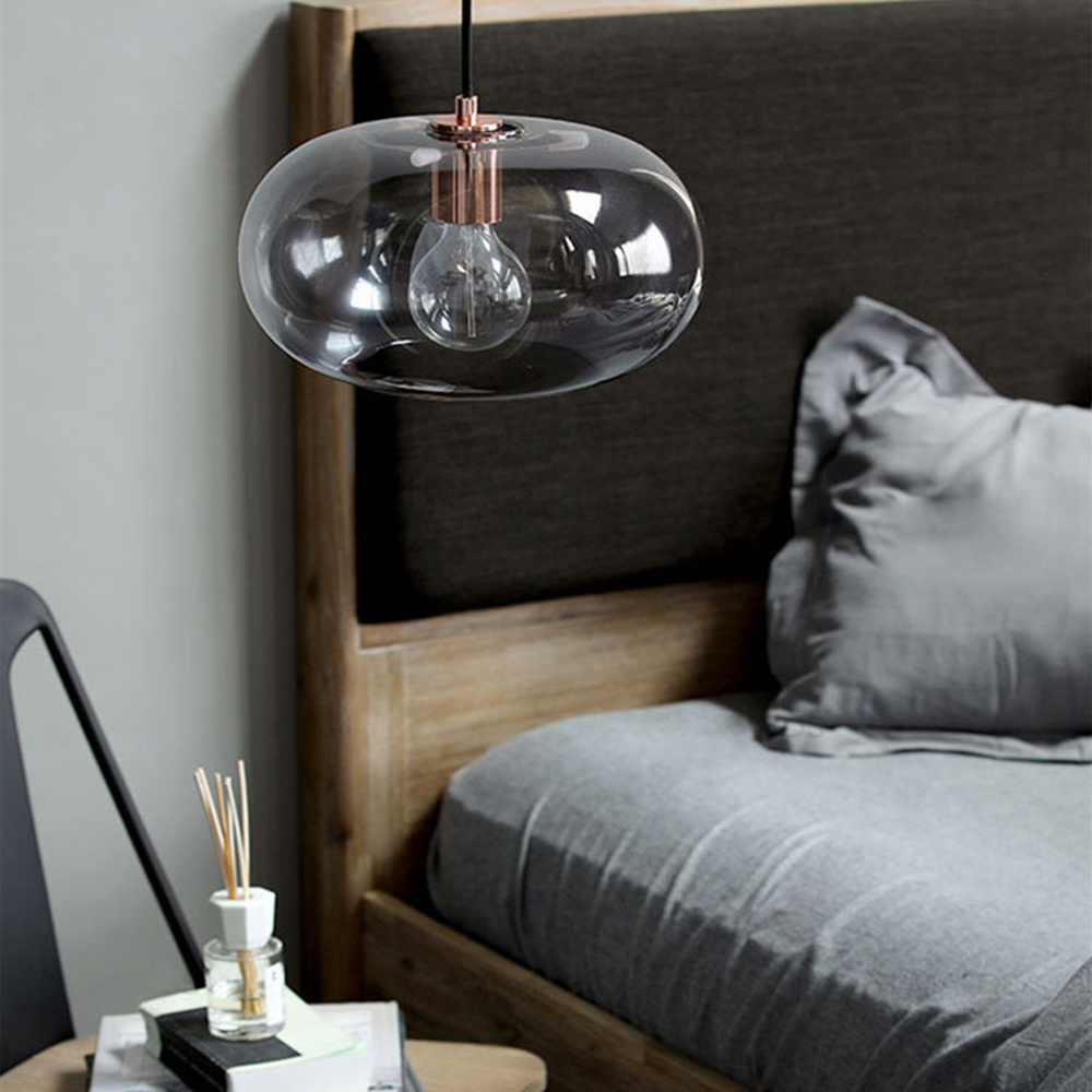 Modern Glass Iron Pendant Light For Kitchen