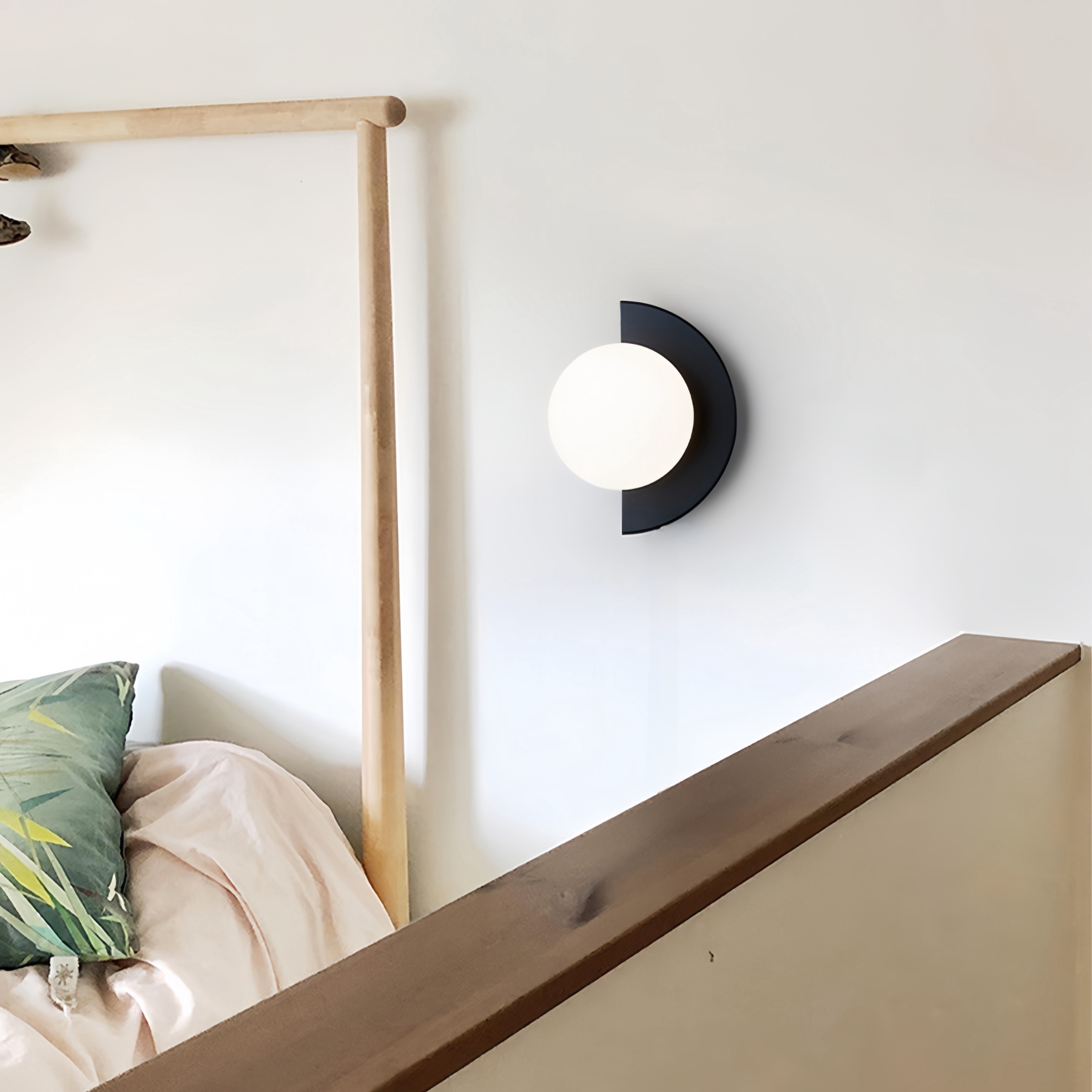 [Copy]Ball Glass Black Wall Lamp Bedside Wall Sconce