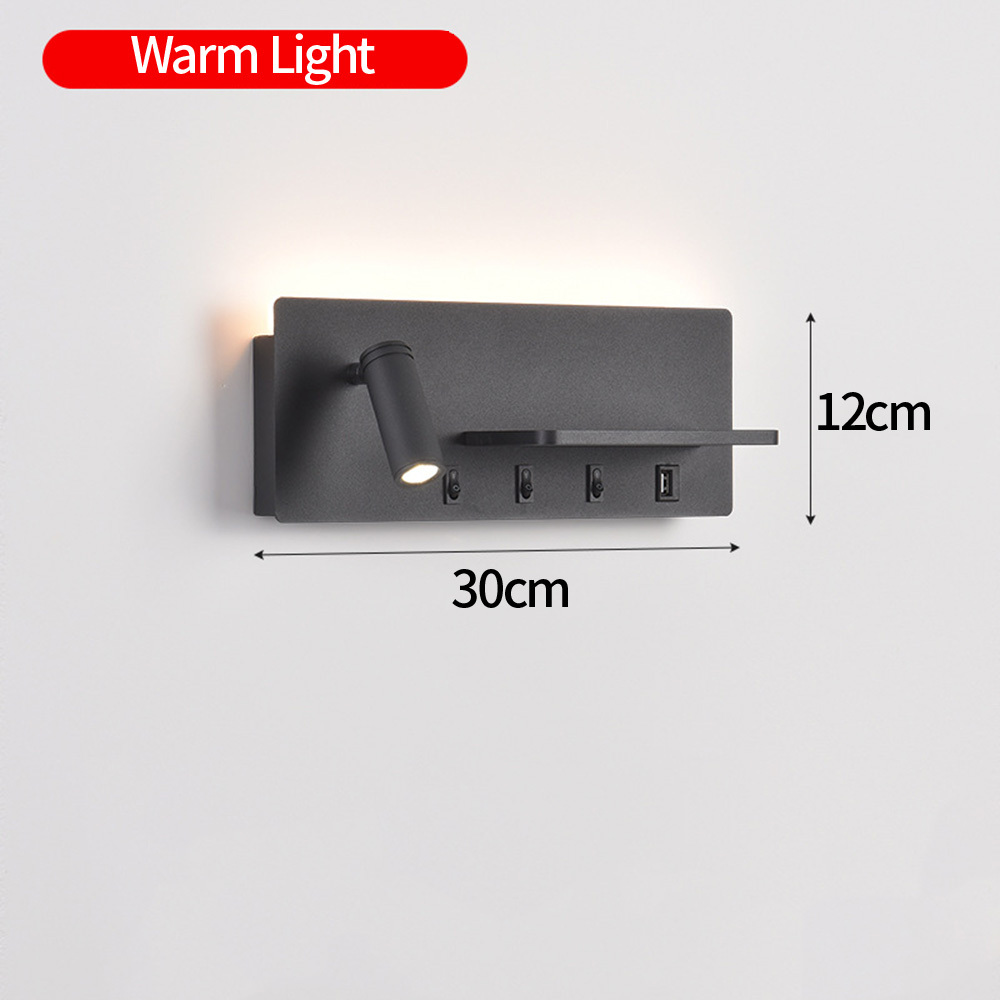 Simple LED Wall Sconce Rotable Spotlight Bedside Wall Light