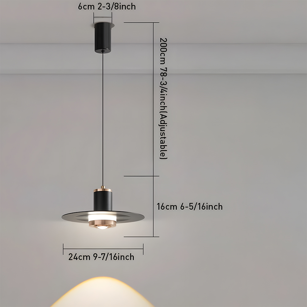 Sleek Acrylic Metal LED Hanging Light For Kitchen Ceiling Fixture