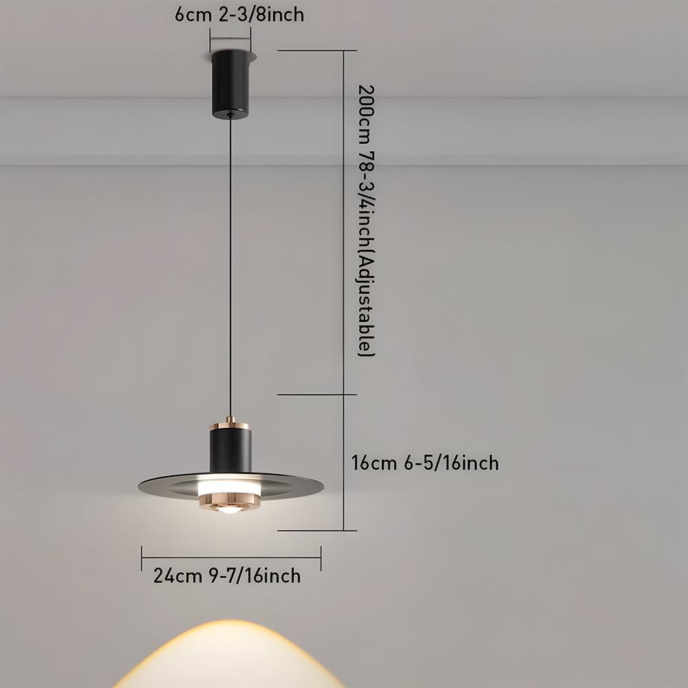 Sleek Acrylic Metal LED Hanging Light For Kitchen Ceiling Fixture