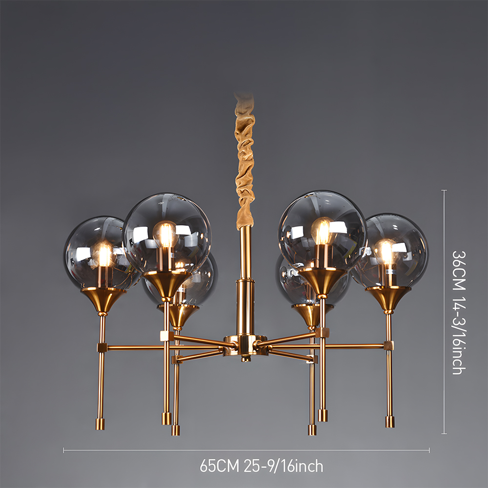 Elegant Modern Smoky Glass Sphere Chandelier