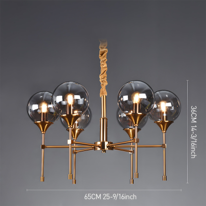 Elegant Modern Smoky Glass Sphere Chandelier