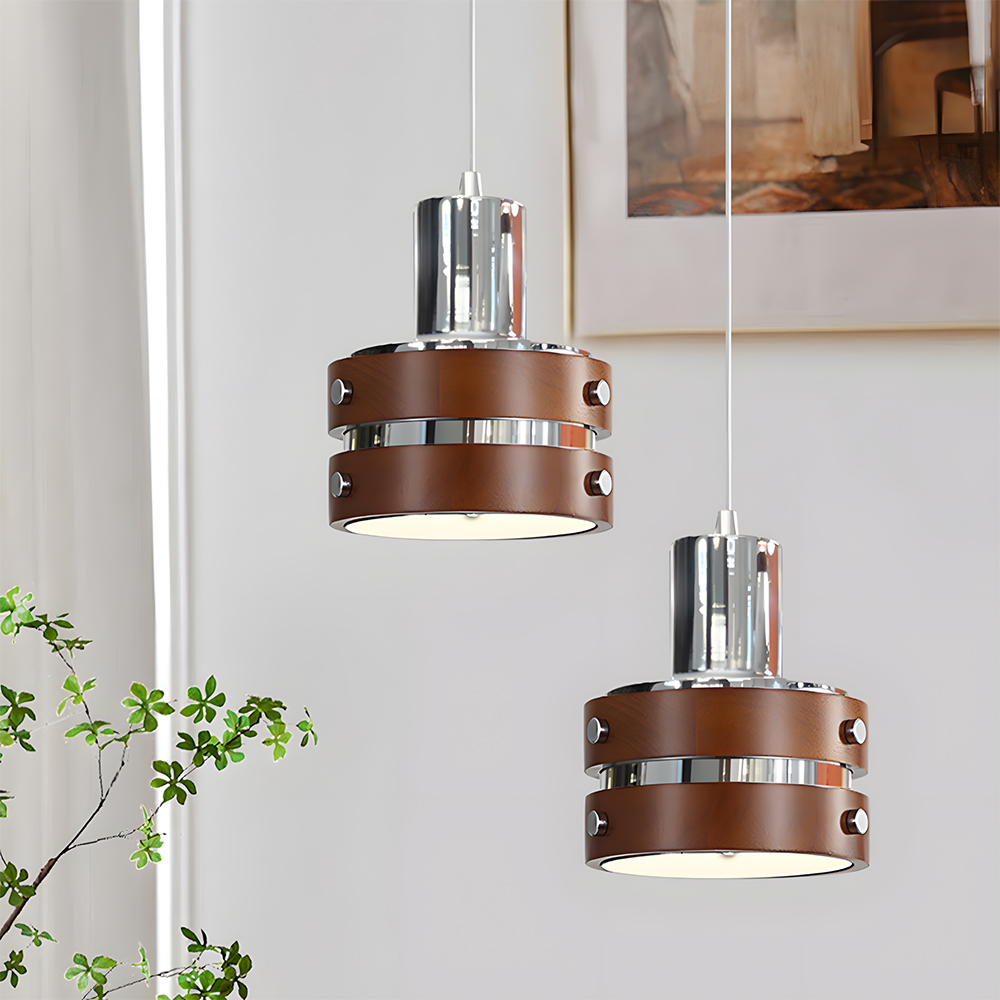 Iron Wood Brown Pendant Light Set