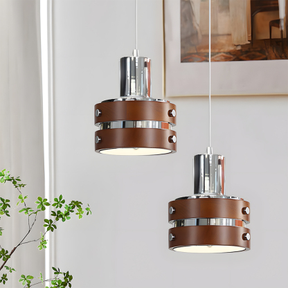 Iron Wood Brown Pendant Light Set
