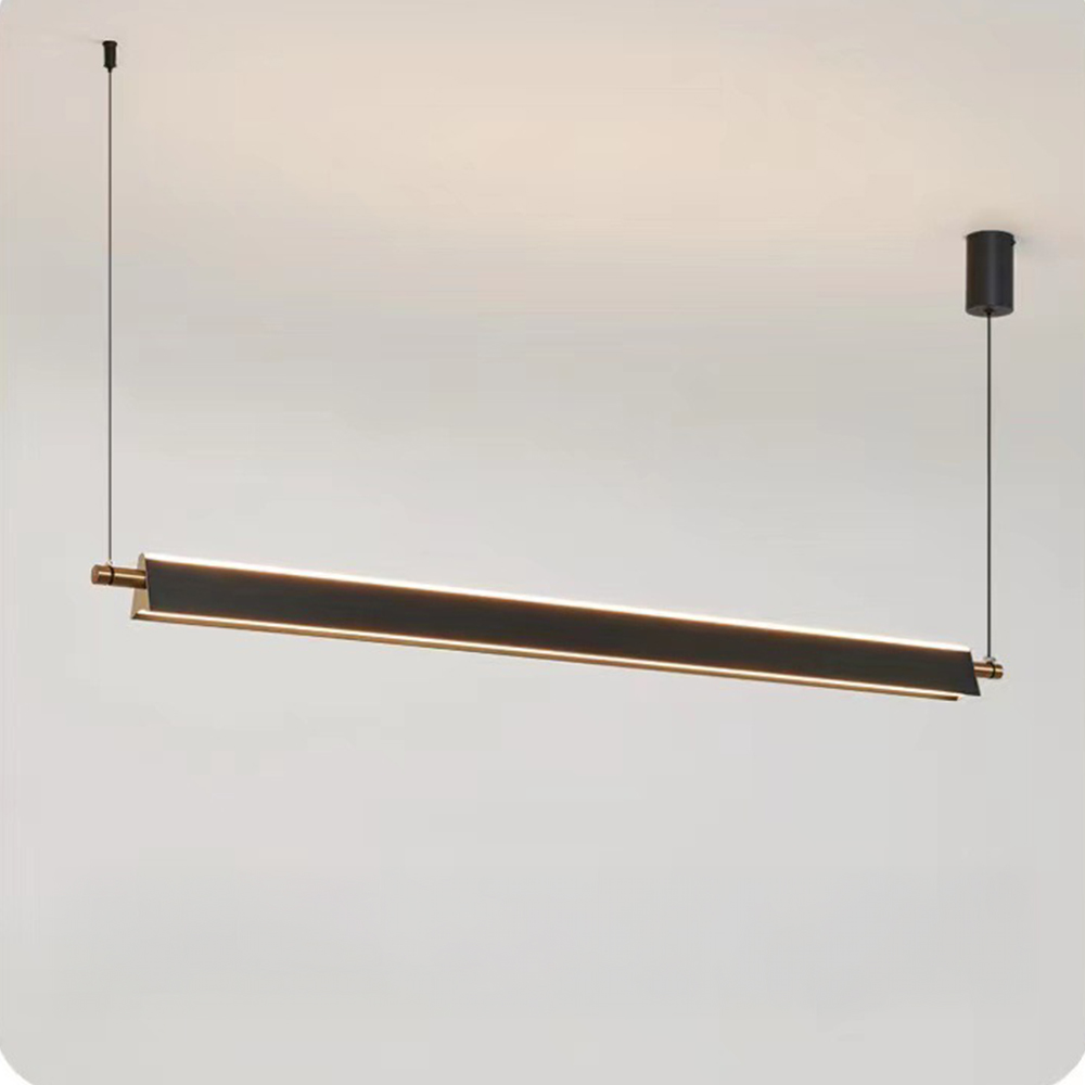 Minimalist Modern LED Black Up-and-Down Lighting Linear Pendant 