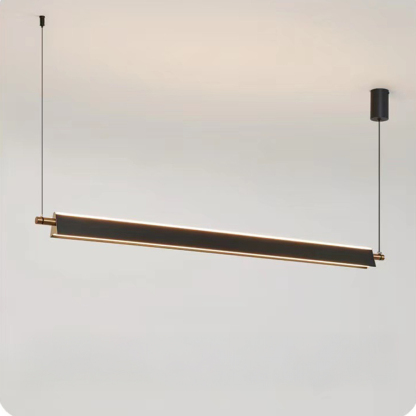 Minimalist Modern LED Black Up-and-Down Lighting Linear Pendant 