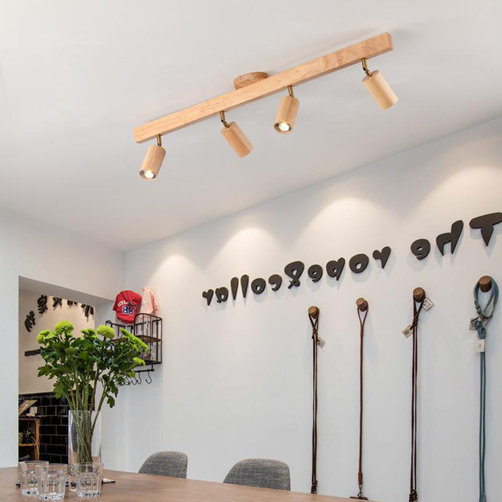 Japanese Minimalist Solid Wood Spotlight for TV Accent Wall