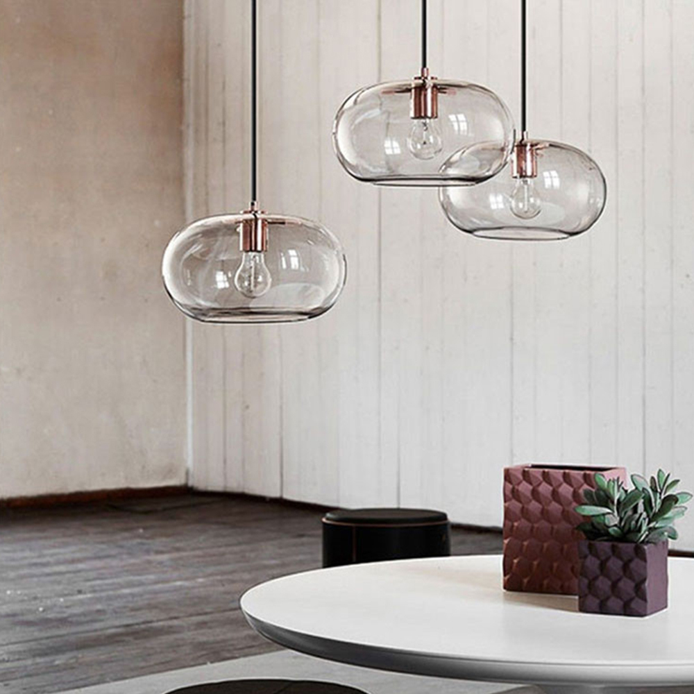 Modern Glass Iron Pendant Light For Kitchen