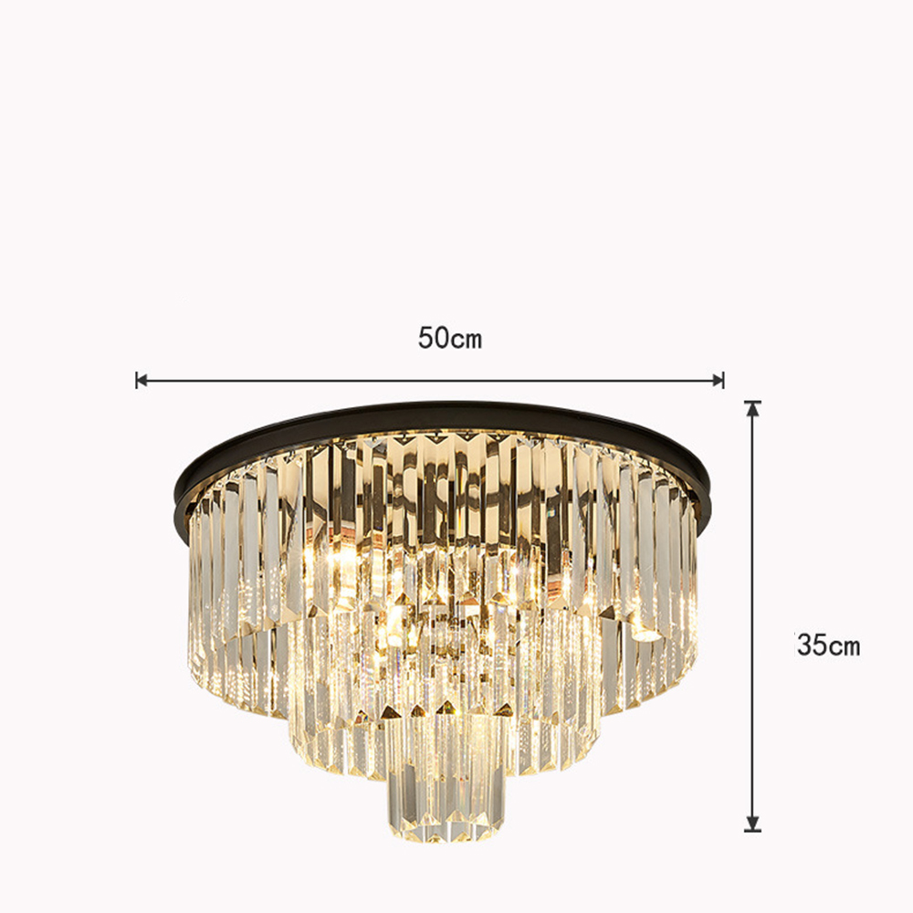 Luxury Crystal Multi-Tier Chandelier for Foyer Living Room