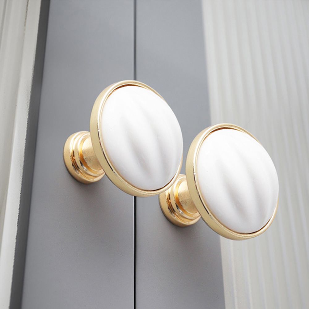 Modern Solid Zinc Alloy & Ceramic Cabinet Pulls