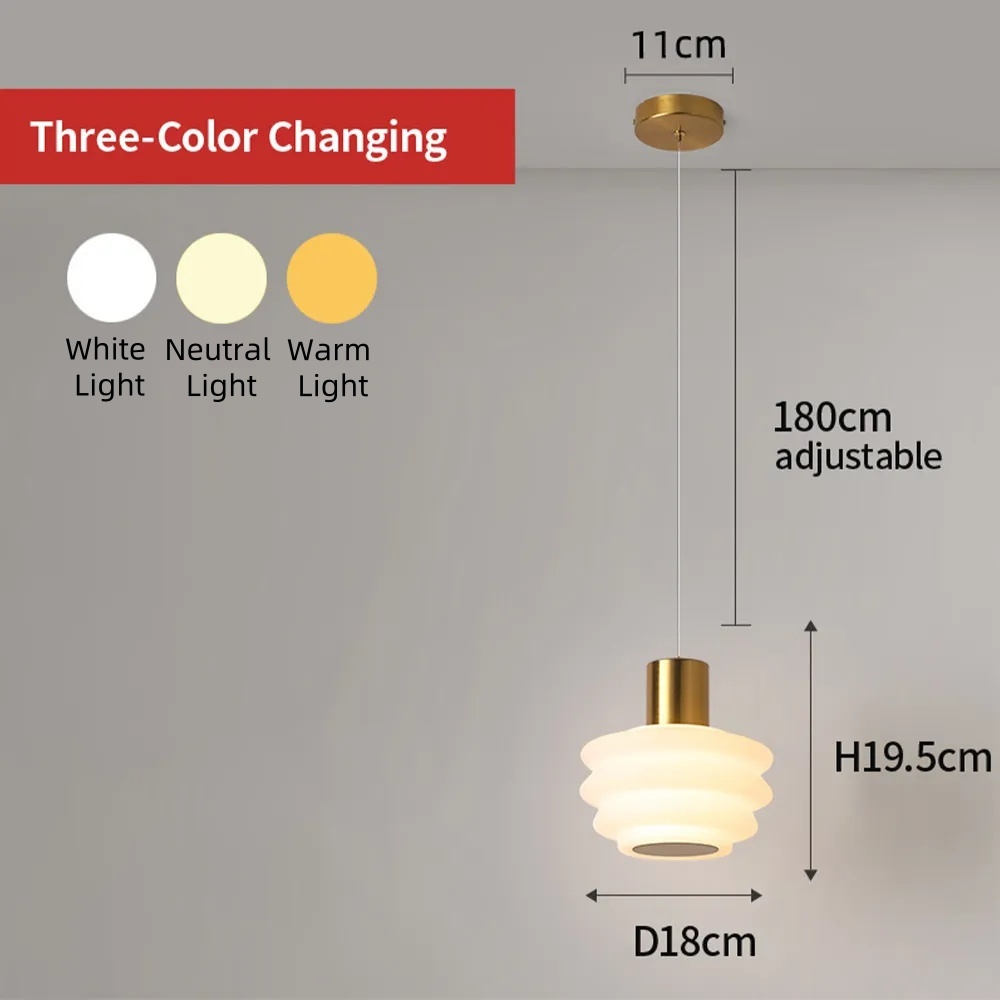 [Copy]Hand Senor Dimming Metal LED Bedroom Pendant Light