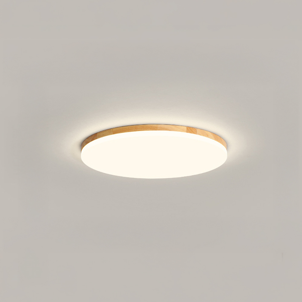Scandinavian Wooden LED Square Flush Mount Ceiling Light 