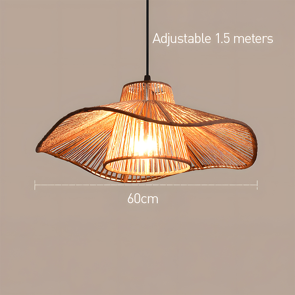 Modern Wooden Paper Woven Pendant Light for Kitchen