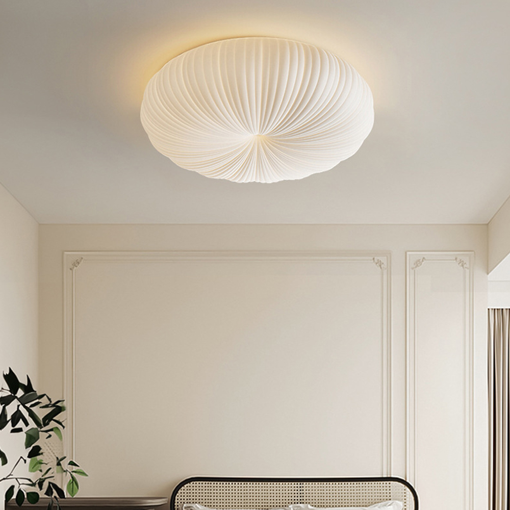 Cream Dimmable Pumpkin White Led Flush Mount Ceiling Light
