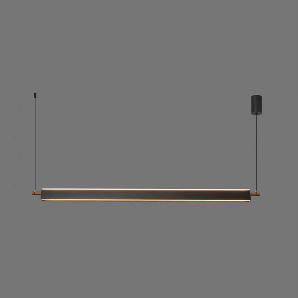 Minimalist Modern LED Black Up-and-Down Lighting Linear Pendant 