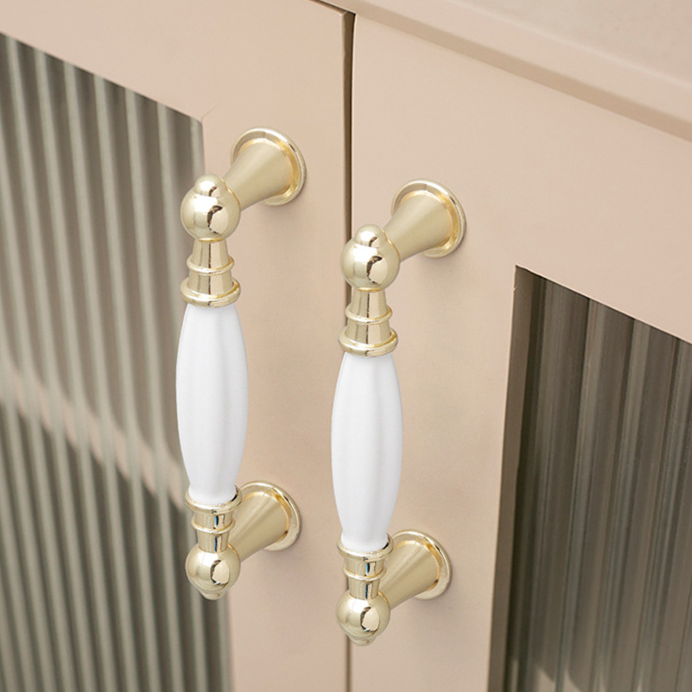 Modern Solid Zinc Alloy & Ceramic Cabinet Pulls