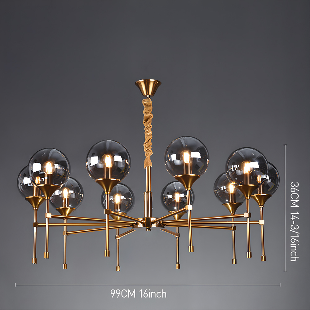 Elegant Modern Smoky Glass Sphere Chandelier