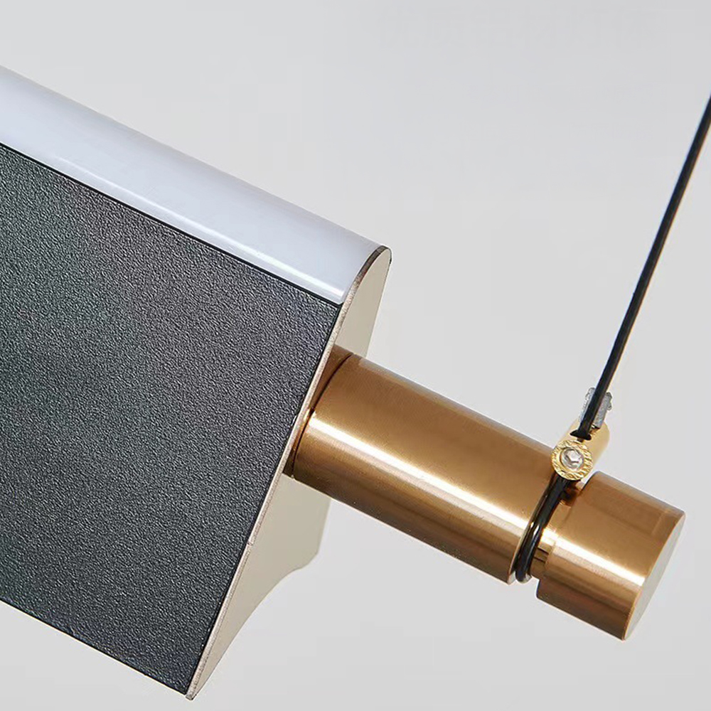 Minimalist Modern LED Black Up-and-Down Lighting Linear Pendant 