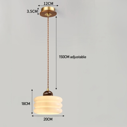 Contemporary Multi-layer Cake White Glass Pendant Light for Dining Room