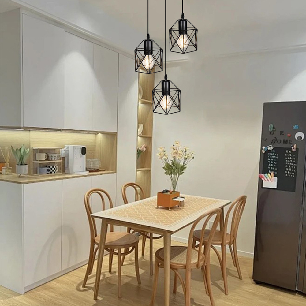 Industrial Black Iron 3 Light Pendant Light