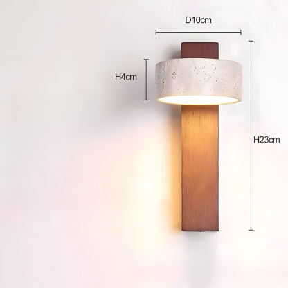 Decorative Elegant Wood and Stone Wall Light with Pull Chain