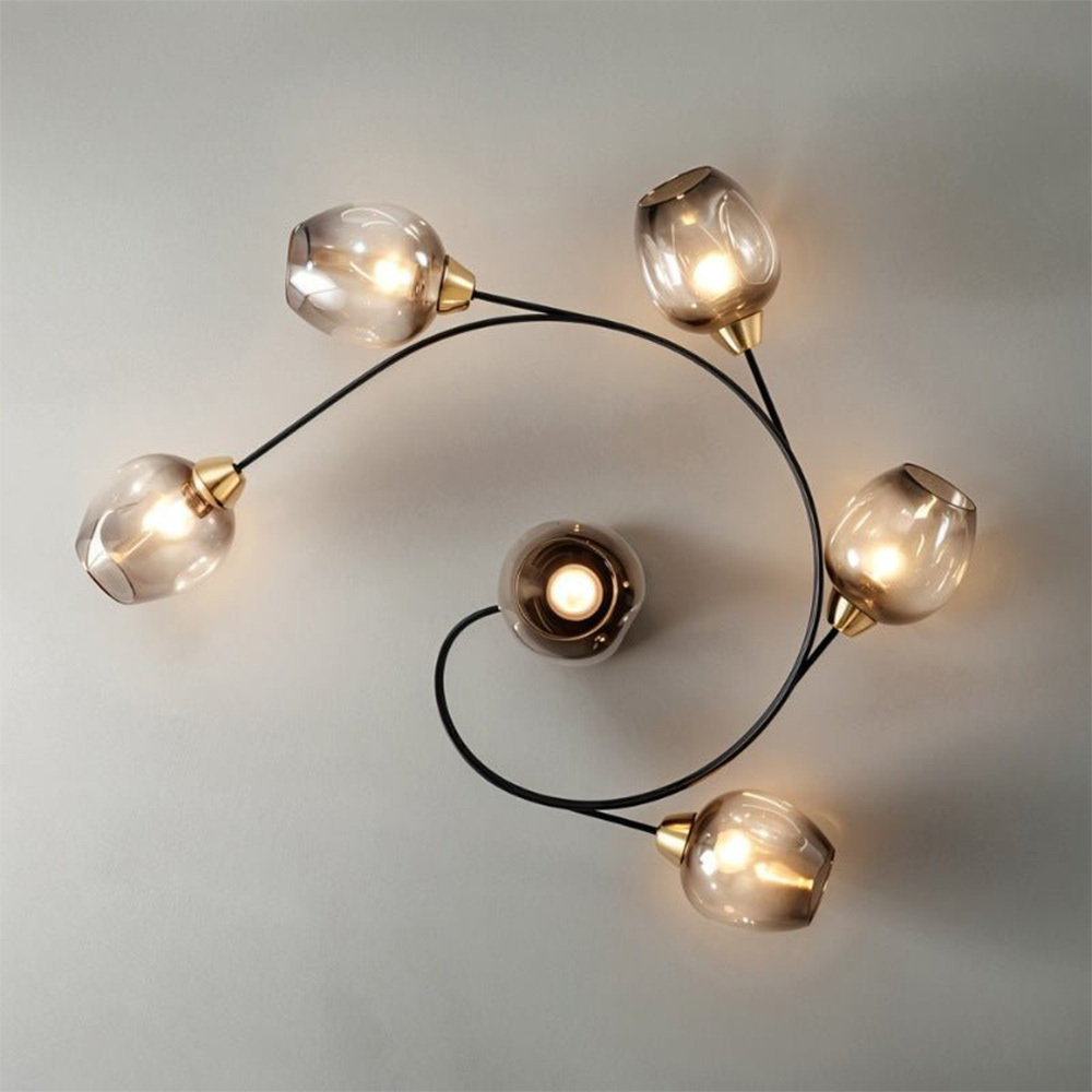 Modern Orbital Glass Bubble Ceiling Light For Living Room