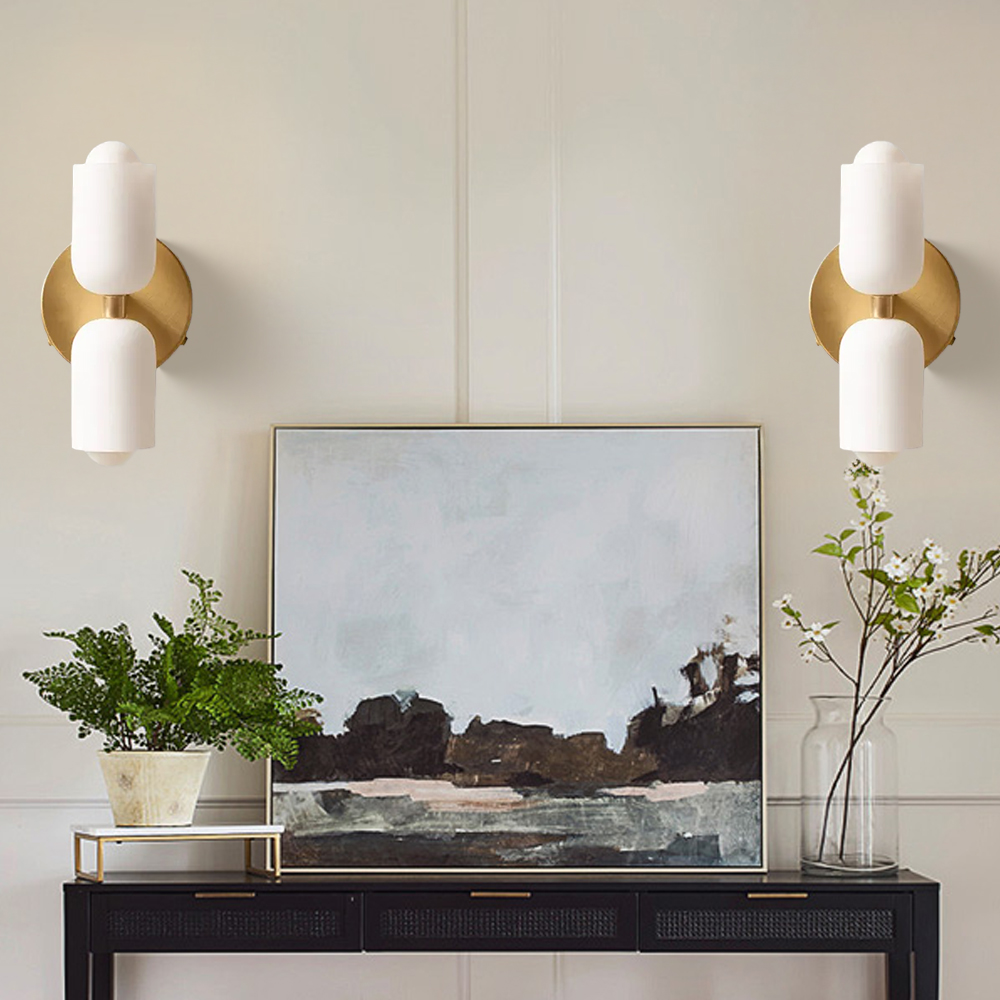 Set of 2 Elegant Glass Up Down Wall Lamp