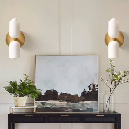 Set of 2 Elegant Glass Up Down Wall Lamp