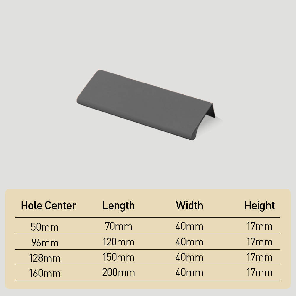 Minimalism Colorful Aluminum Edge Drawer Pulls