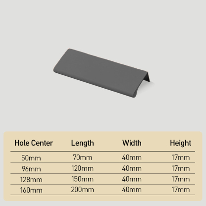 Minimalism Colorful Aluminum Edge Drawer Pulls