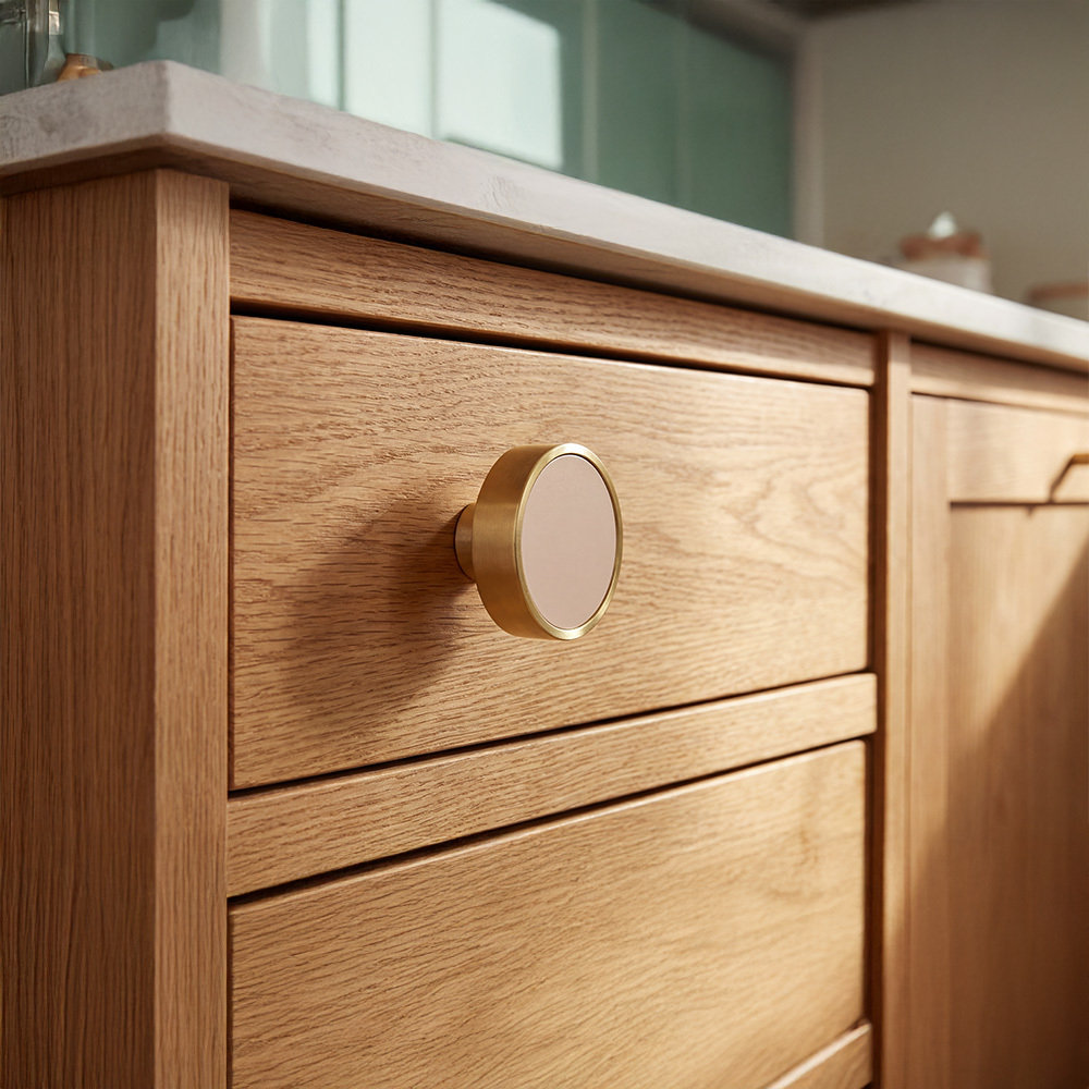 Brass Solid Leather Handmade Cabinet Pulls Dresser Knobs