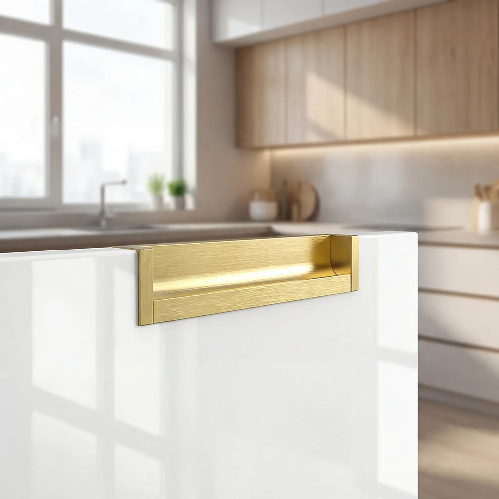 Kitchen Aluminum Alloy Finger Recessed Cabinet Pulls